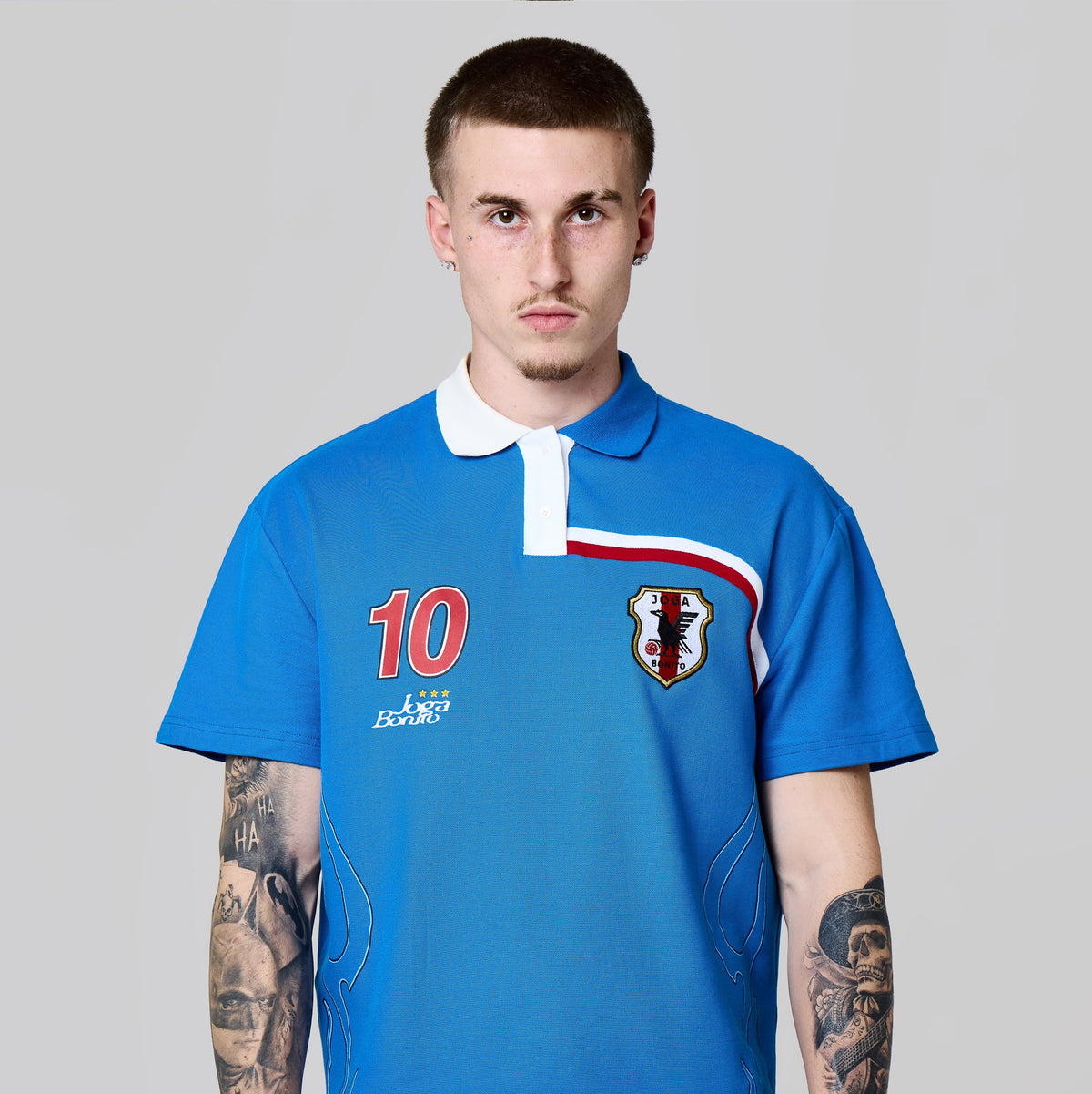 Joga Bonito Polo (Blue / White / Red)