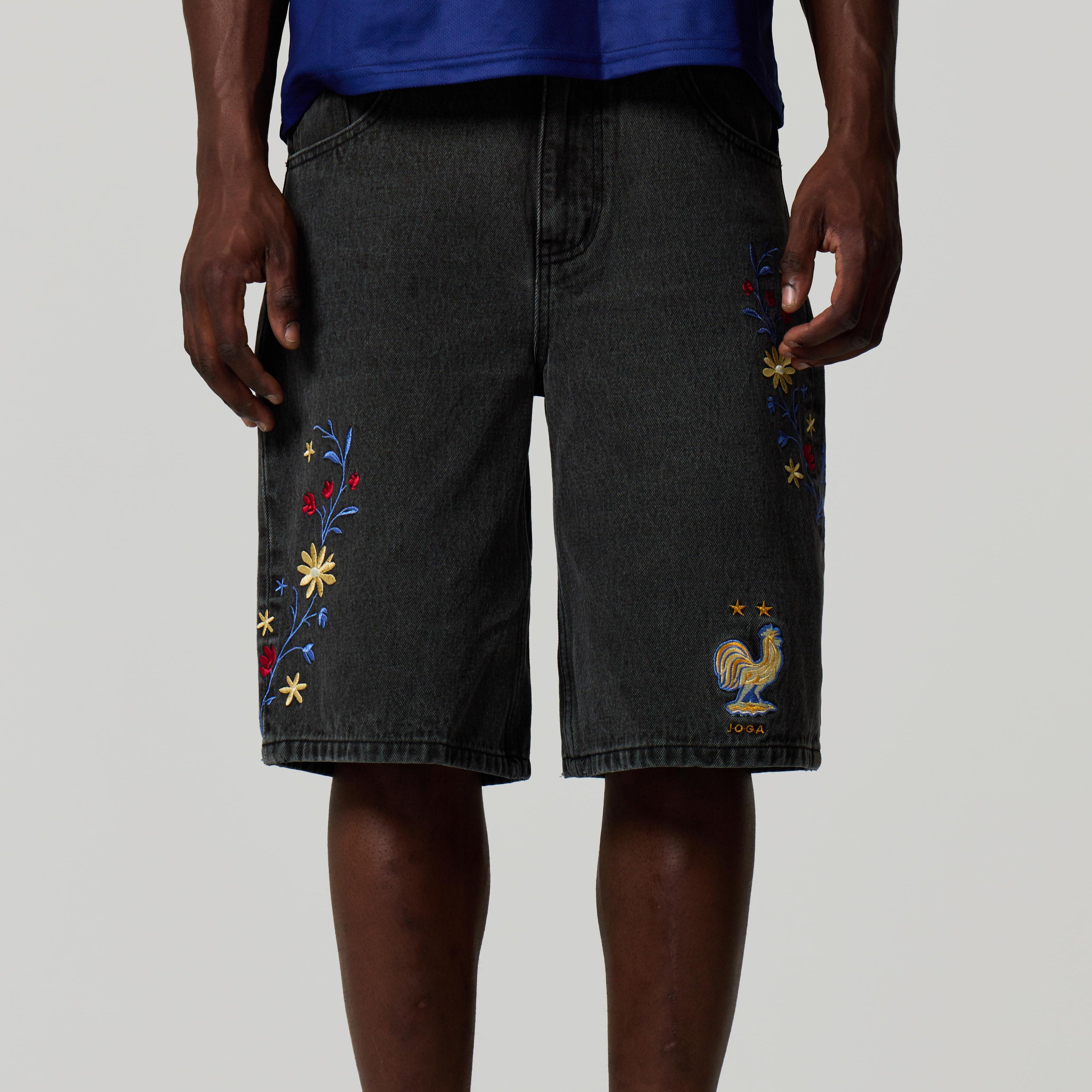 FRANCE EMBROIDERED JORTS