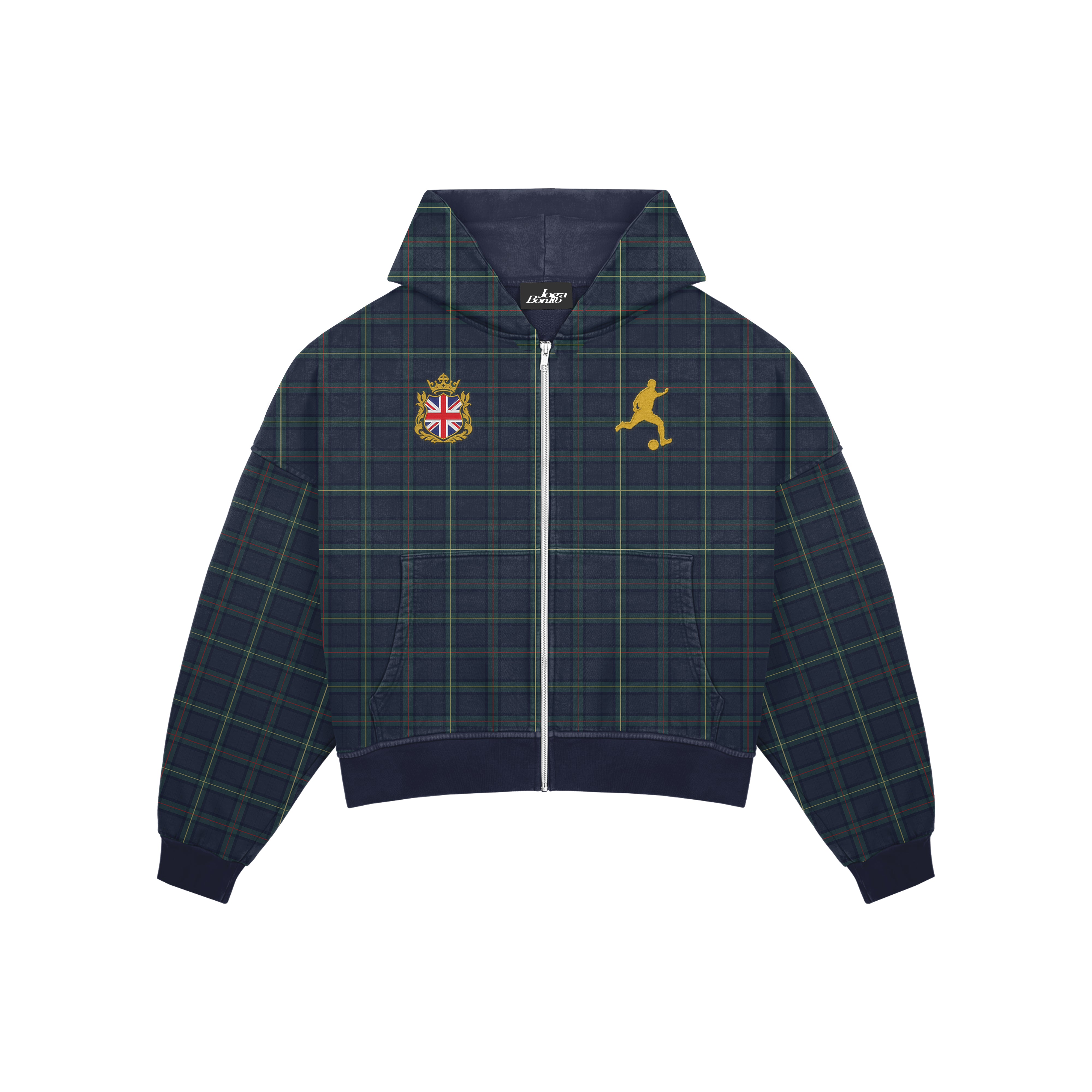 【円堂守着用】joga ジップパーカー Union Jack Plaid ZIPUP_BLUE_FRONT.jpg?v=1764280013
