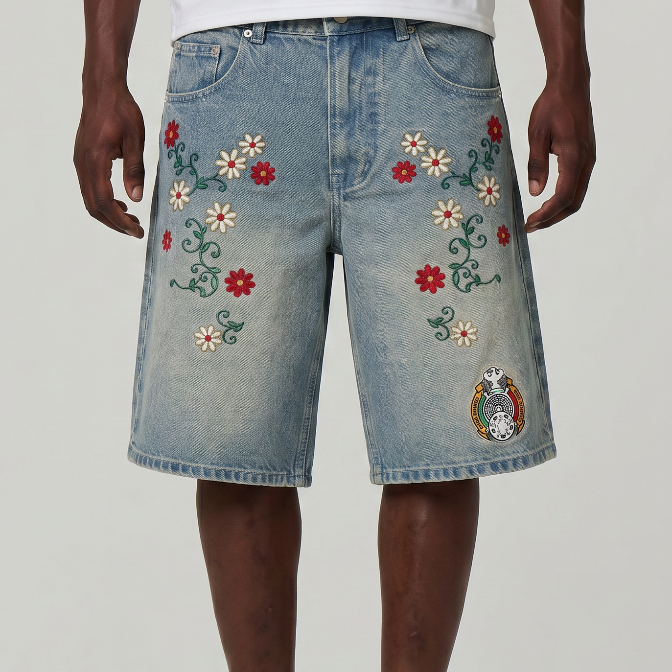 MEXICO EMBROIDERED JORTS