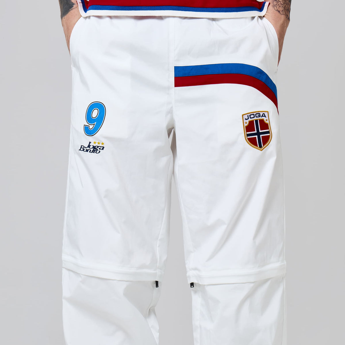 Joga Bonito Trackpant (White / Red / Blue)