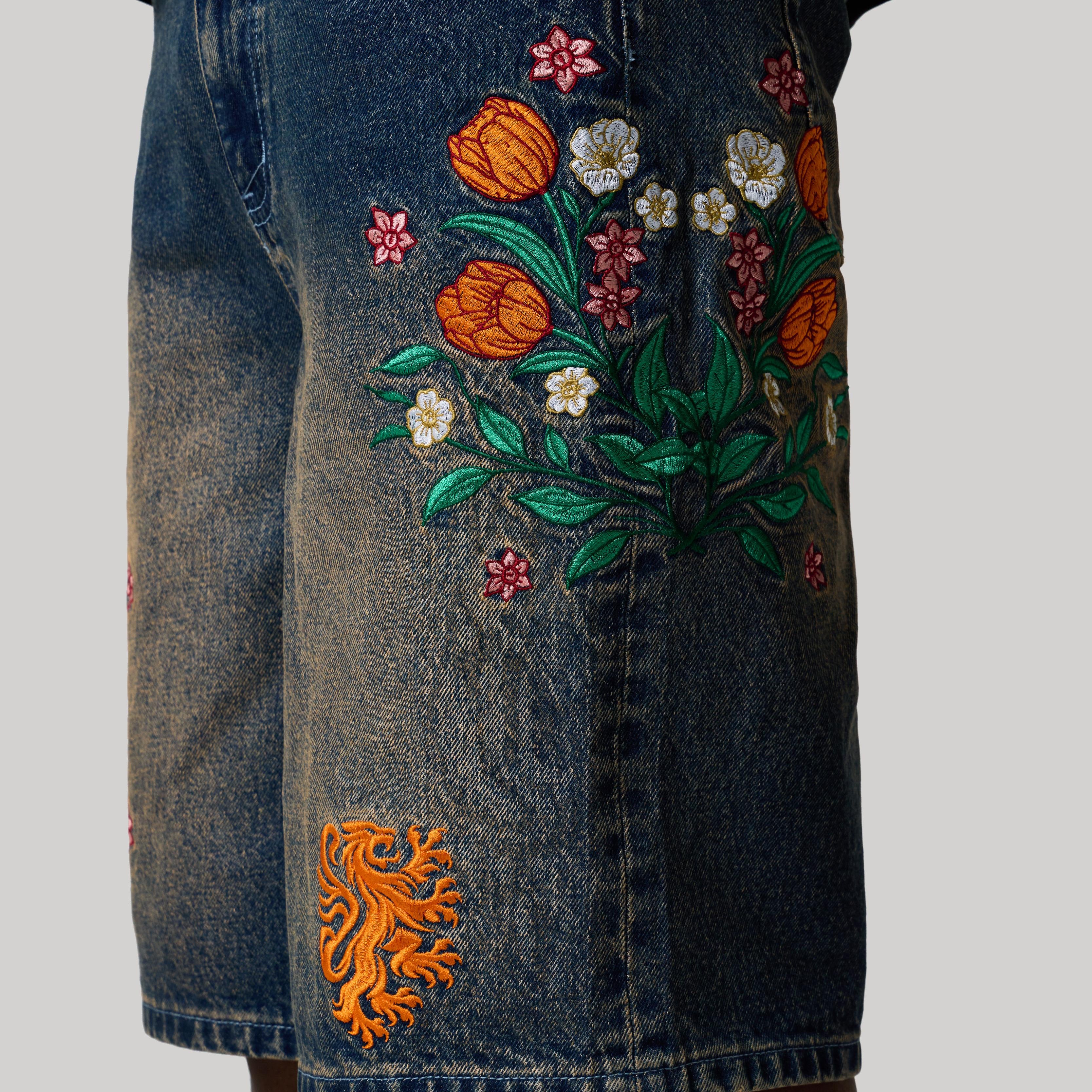 NETHERLANDS EMBROIDERED JORTS
