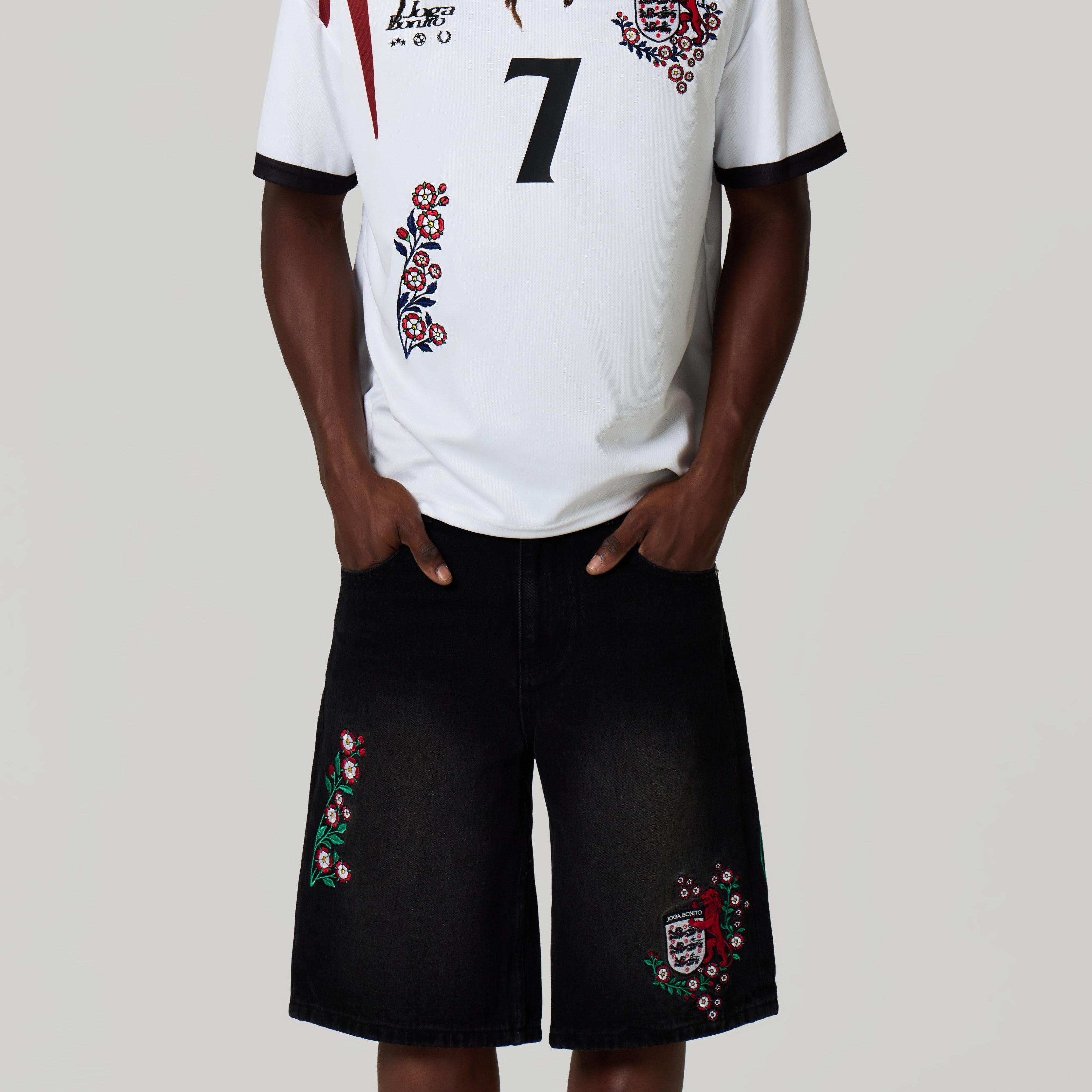 ENGLAND EMBROIDERED JORTS