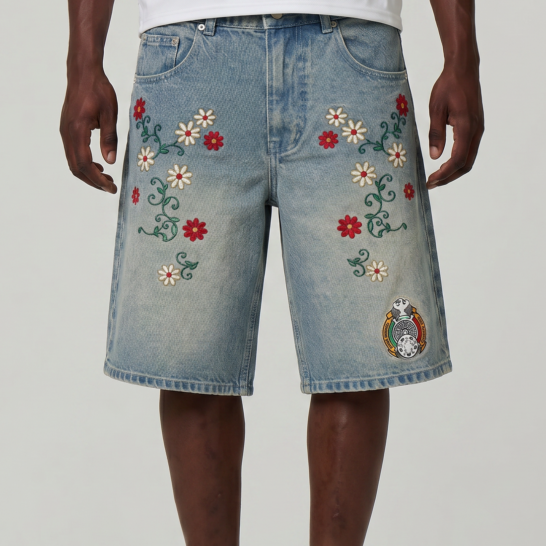 MEXICO EMBROIDERED JORTS